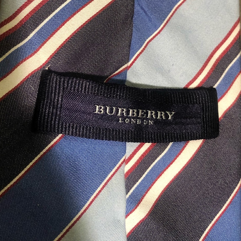 Men’s Burberry London Blue Striped Necktie - Picture 5 of 6